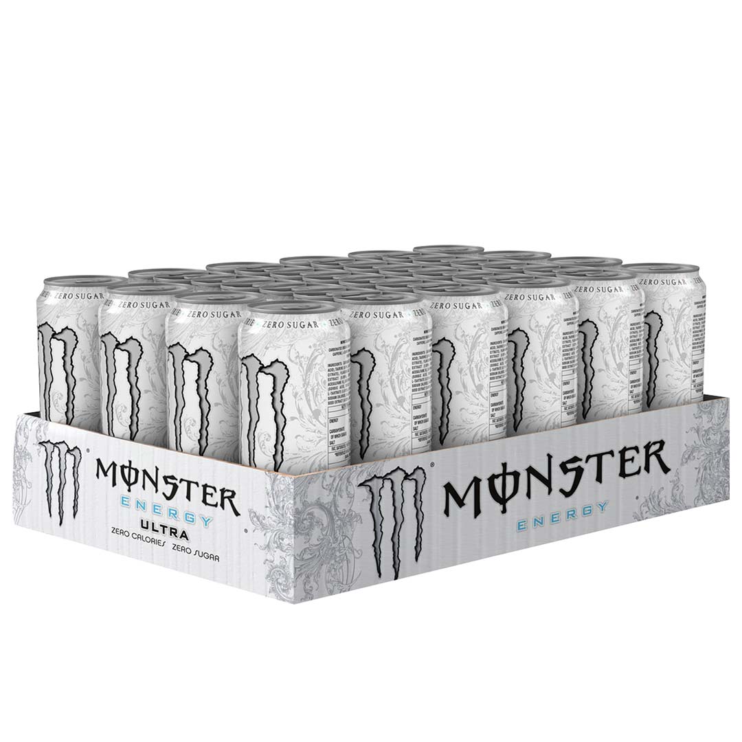 24 x Monster Energy 500 ml Ultra White (sokeriton)