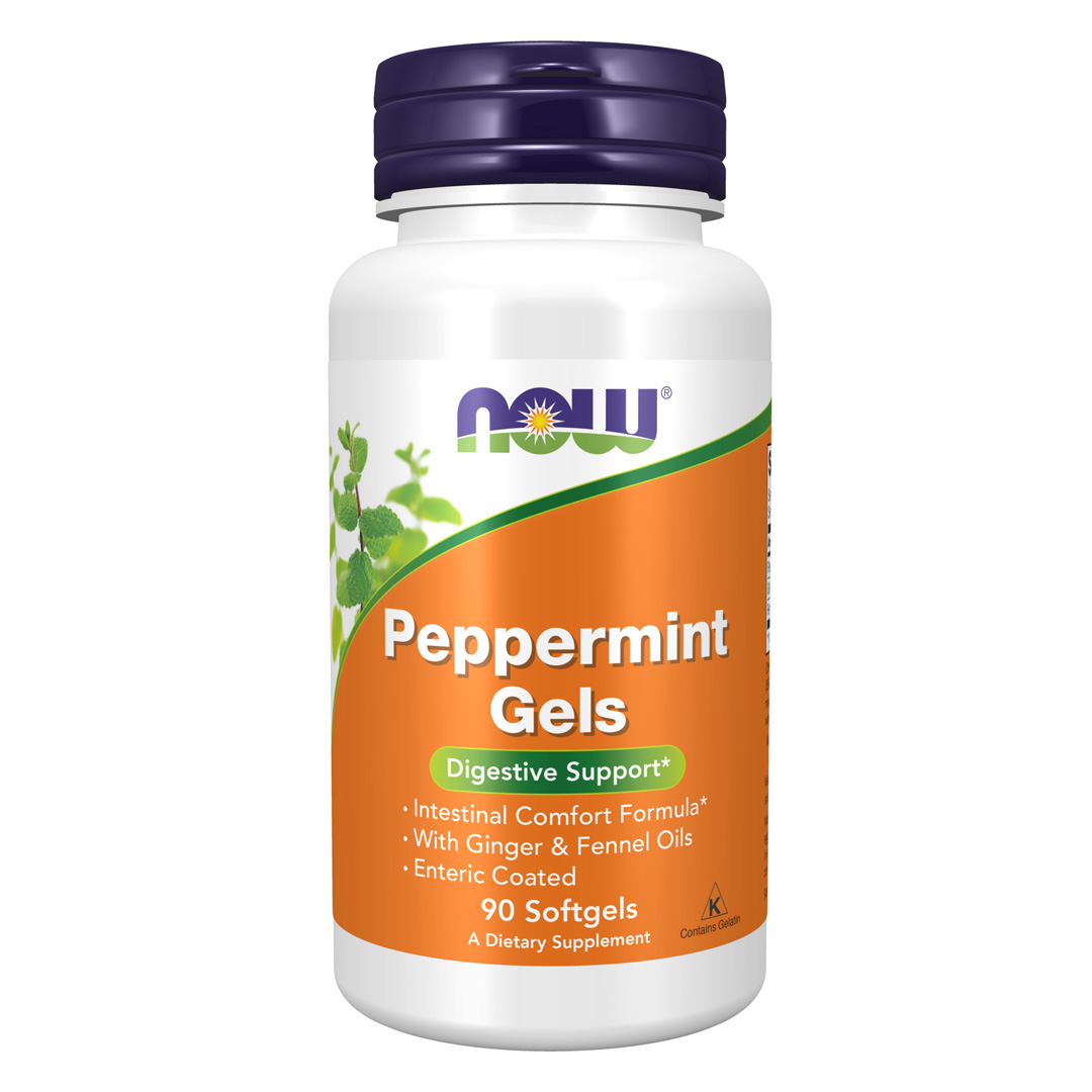 NOW Peppermint Gels 90 Softgels