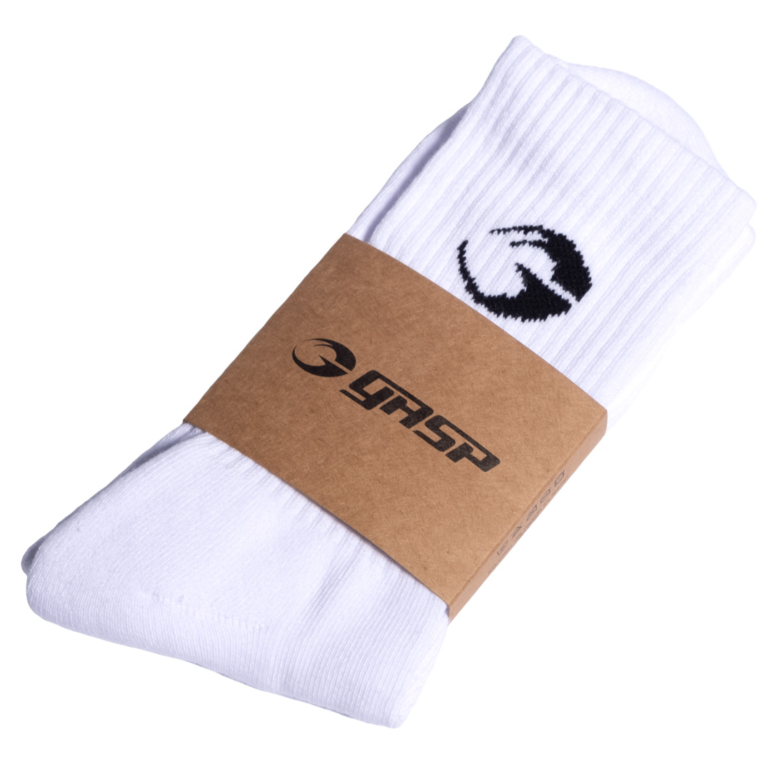 GASP Crew Socks White 1-p