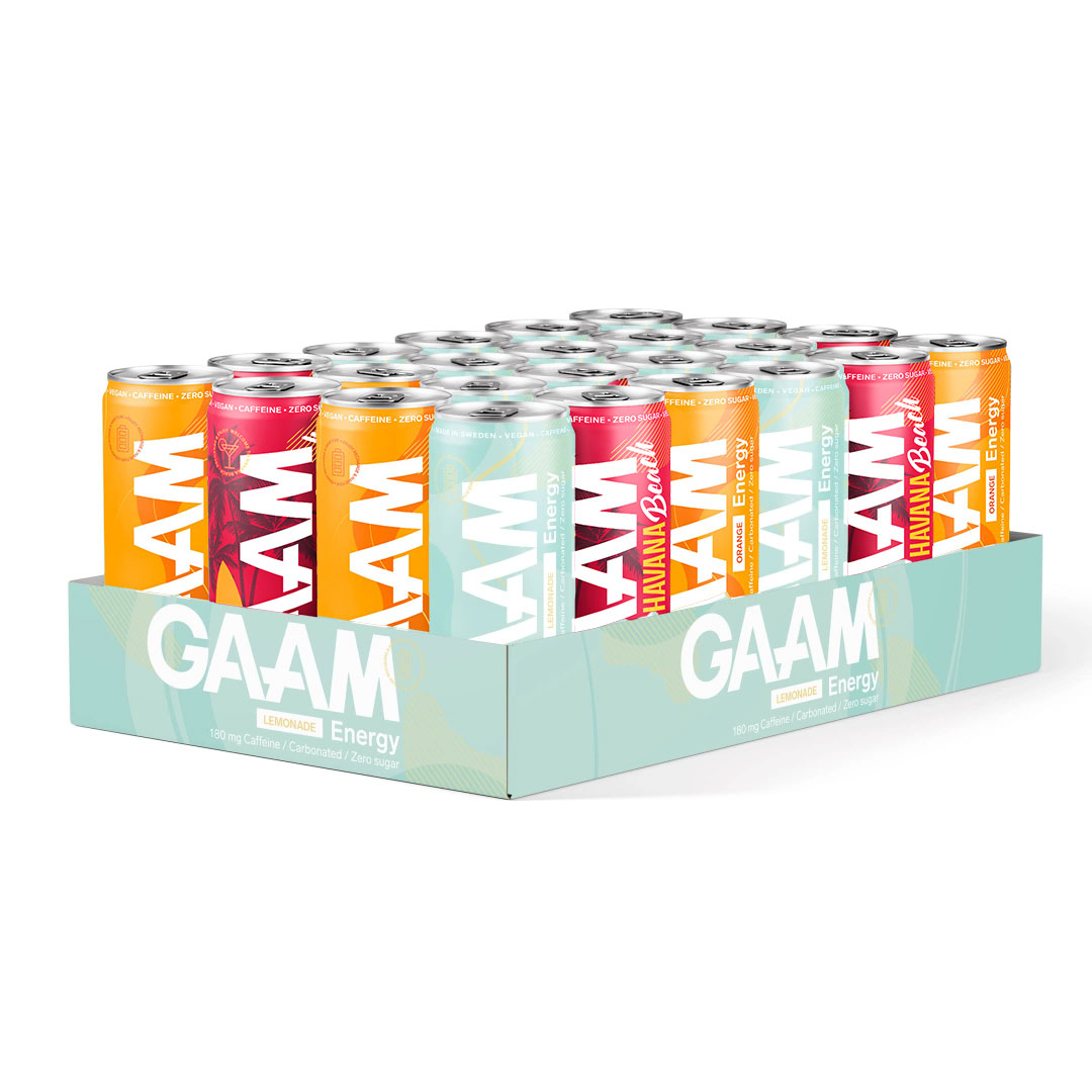 24 x GAAM Energy 330 ml Valikoidut maut Mix-lava