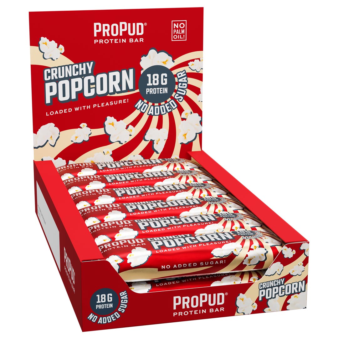 12 x NJIE ProPud Proteiinipatukka 55 g Crunchy Popcorn SUPER DEAL