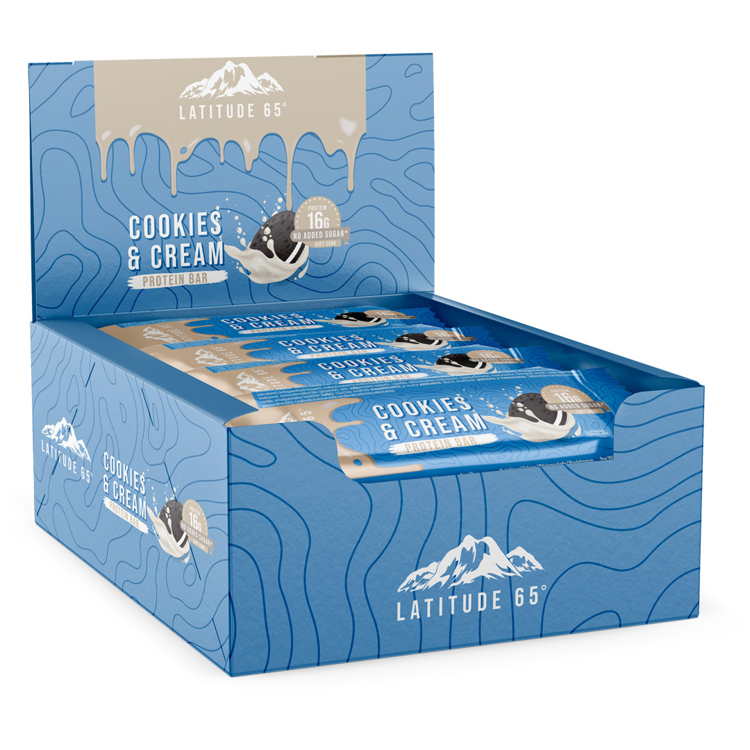 12 x Latitude 65 FILLED Proteinbar 45 g Cookies & Cream