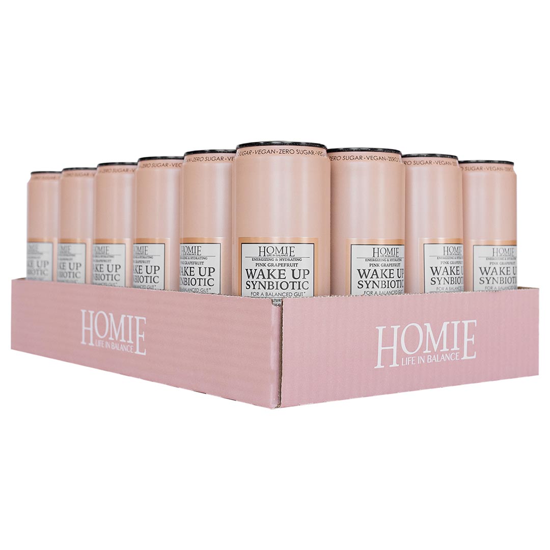 24 x Homie Wake Up Synbiotic 330 ml Pink Grapefruit