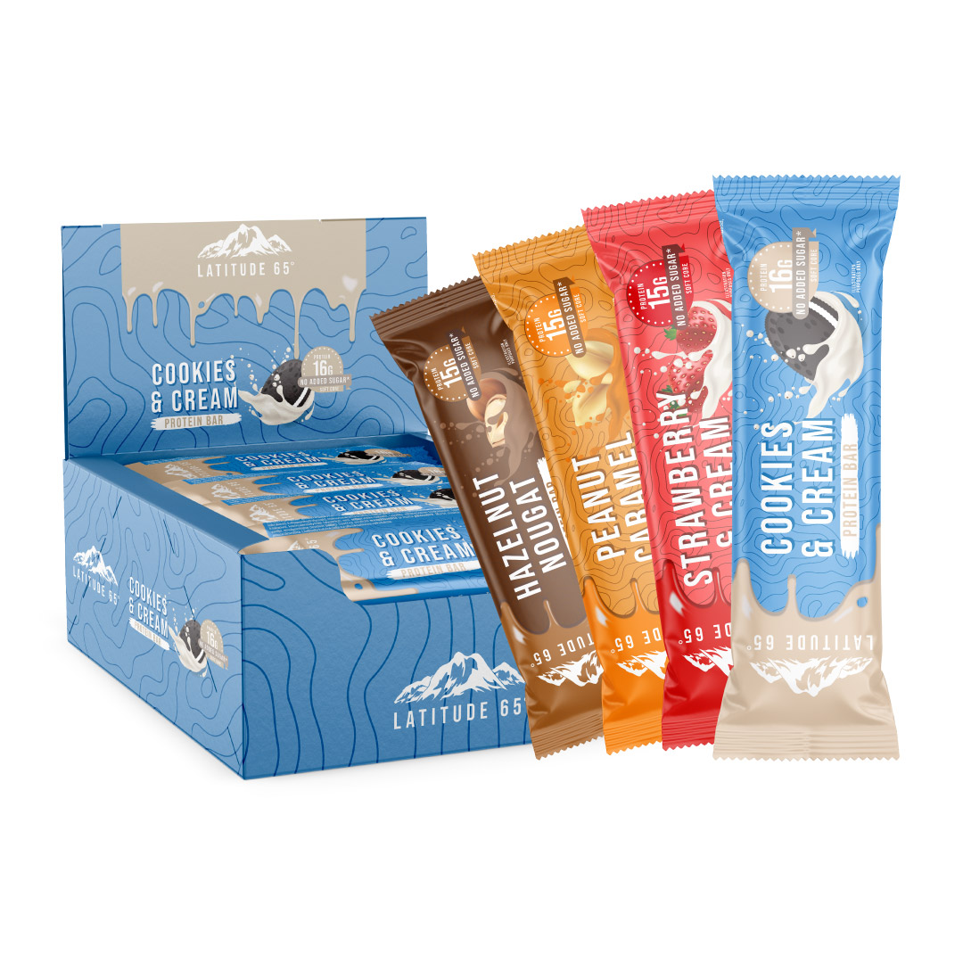 12 x Latitude 65 FILLED Proteinbar 45 g Mixlåda