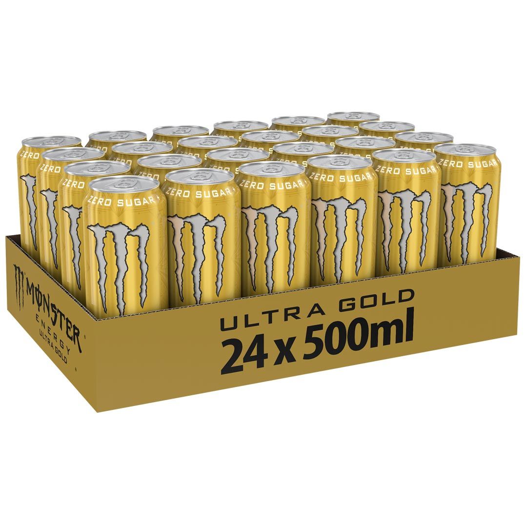 24 x Monster Energy 500 ml Ultra Gold (sokeriton)