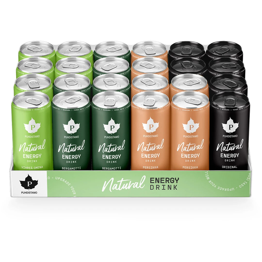 24 x Puhdistamo Natural Energy Drink 330 ml Mix-lava, kuva 1/1