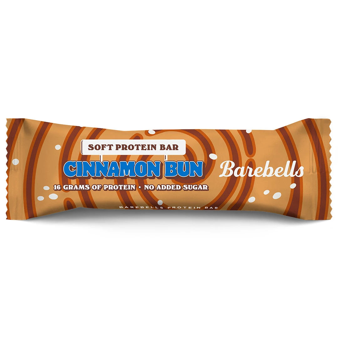 Barebells Soft protein bar 55 g ruskeassa pyörrekuvioisessa pakkauksessa, makuna Cinnamon Bun., kuva 15/19