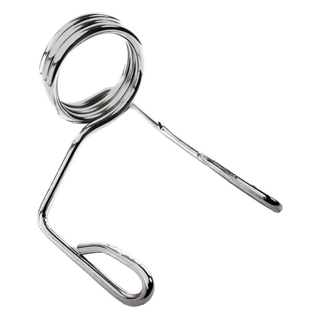 Kromattu teräksinen C.P. Sports Olympic Barbell Spring Collar -jousilukko 50 mm:n levytangoille.