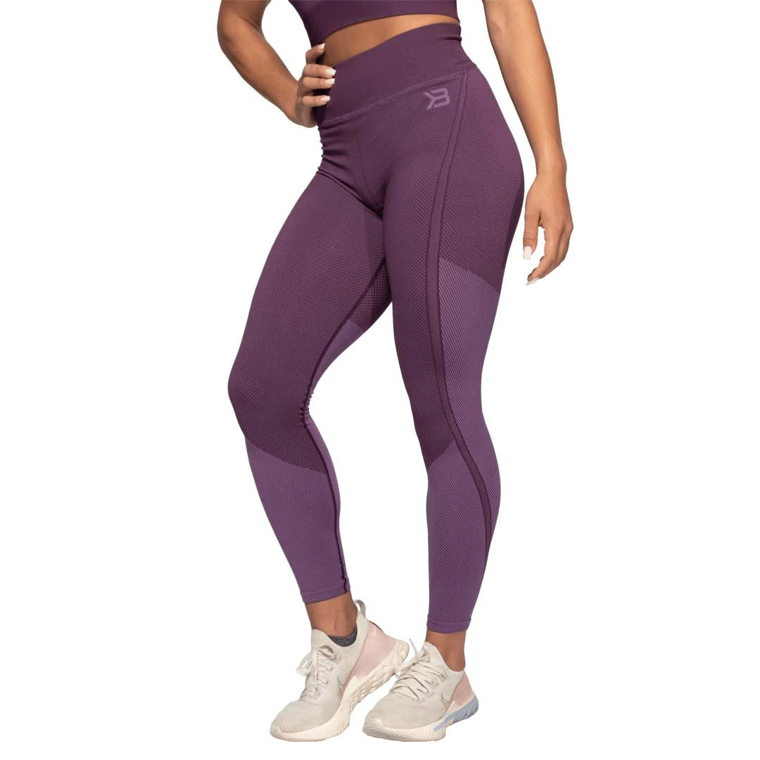 Better Bodies Roxy Seamless Leggings Royal Purple, liilat saumattomat treenitrikoot korkealla vyötäröllä.