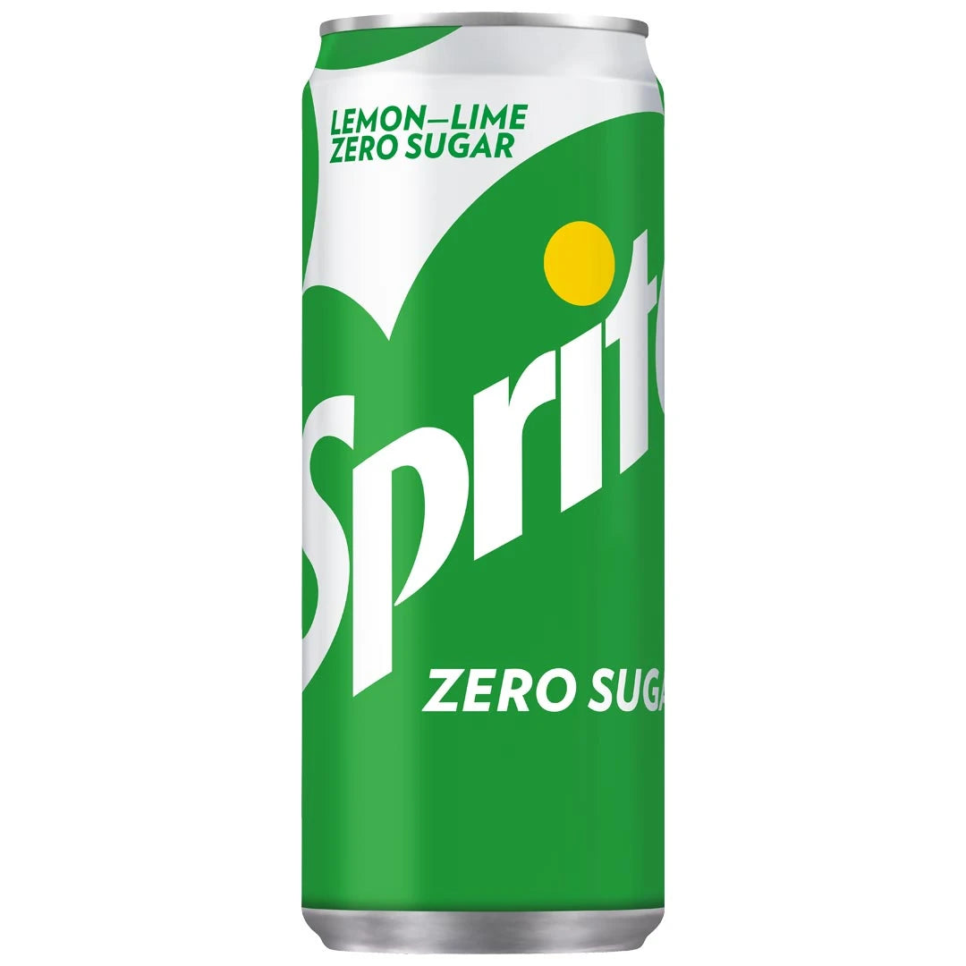 Sprite Zero 330 ml sokeriton virvoitusjuoma klassisessa vihreä-valkoisessa alumiinitölkissä, makuna sitruuna ja lime.