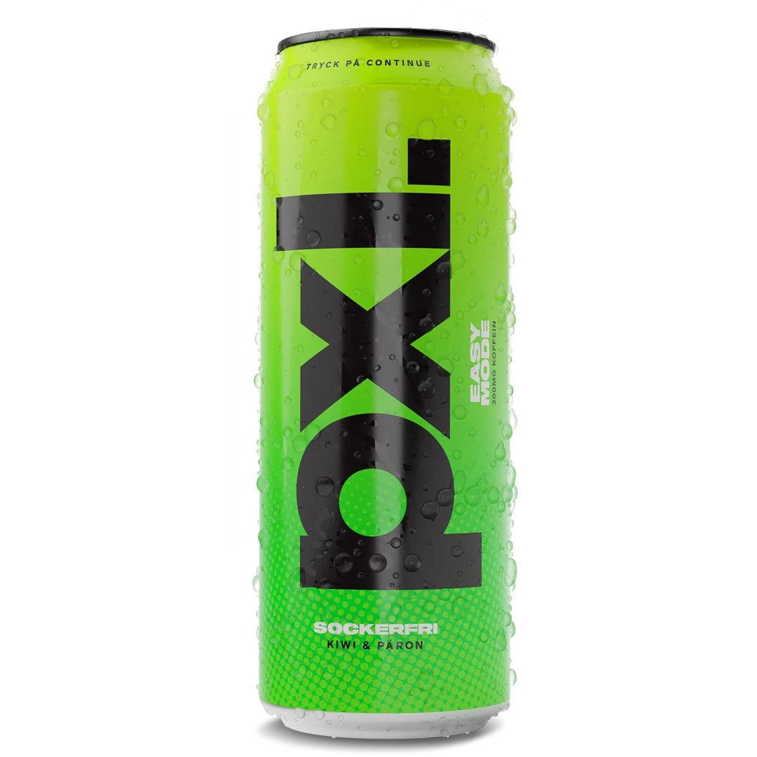 PXL Energy Final Fantasy 500 ml vaaleanvihreässä tölkissä vesipisaroilla, makuna Easy Mode kiivi ja päärynä.