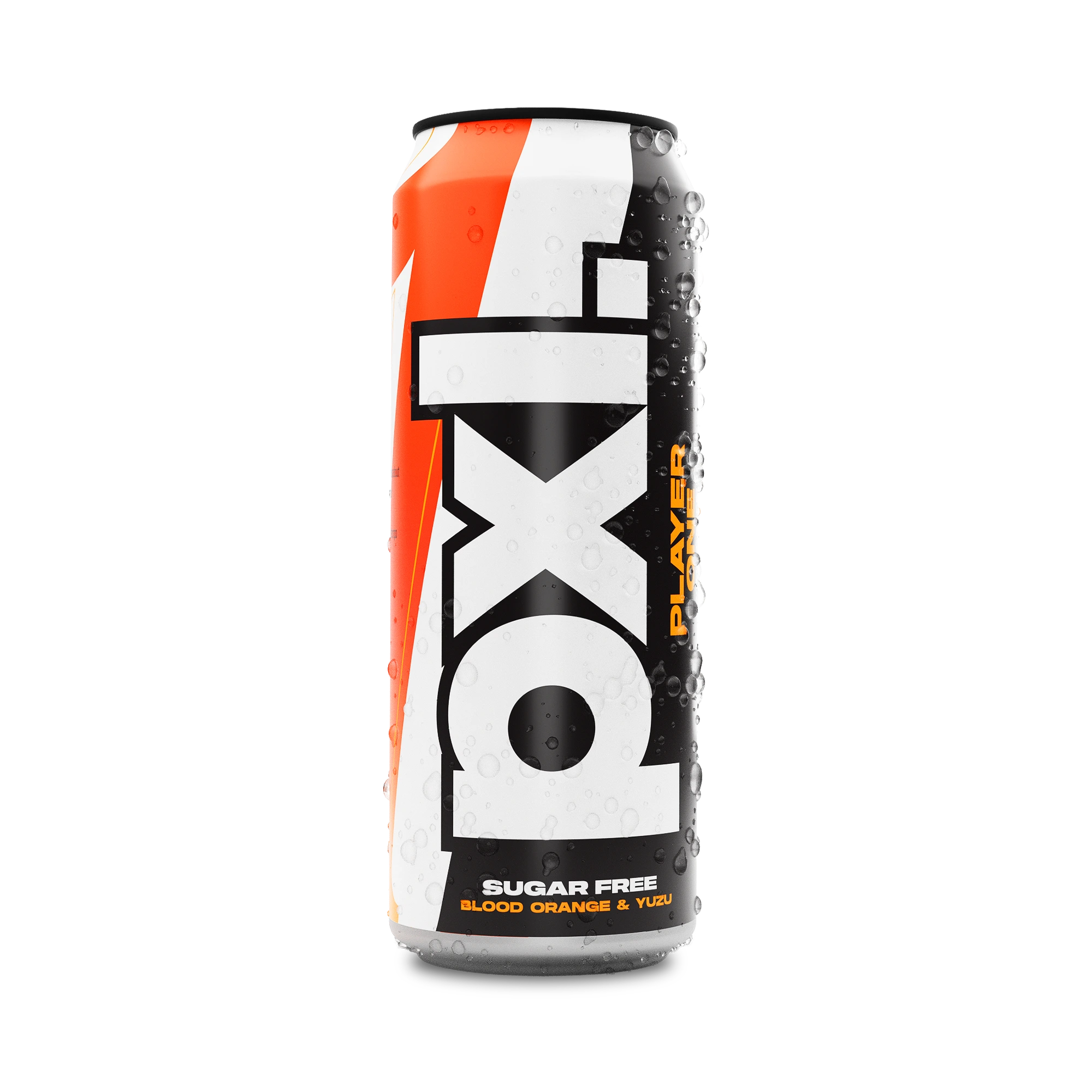 PXL Energy 500 ml sokeriton energiajuoma oranssi-mustavalkoisessa tölkissä, makuna Player One., kuva 8/8