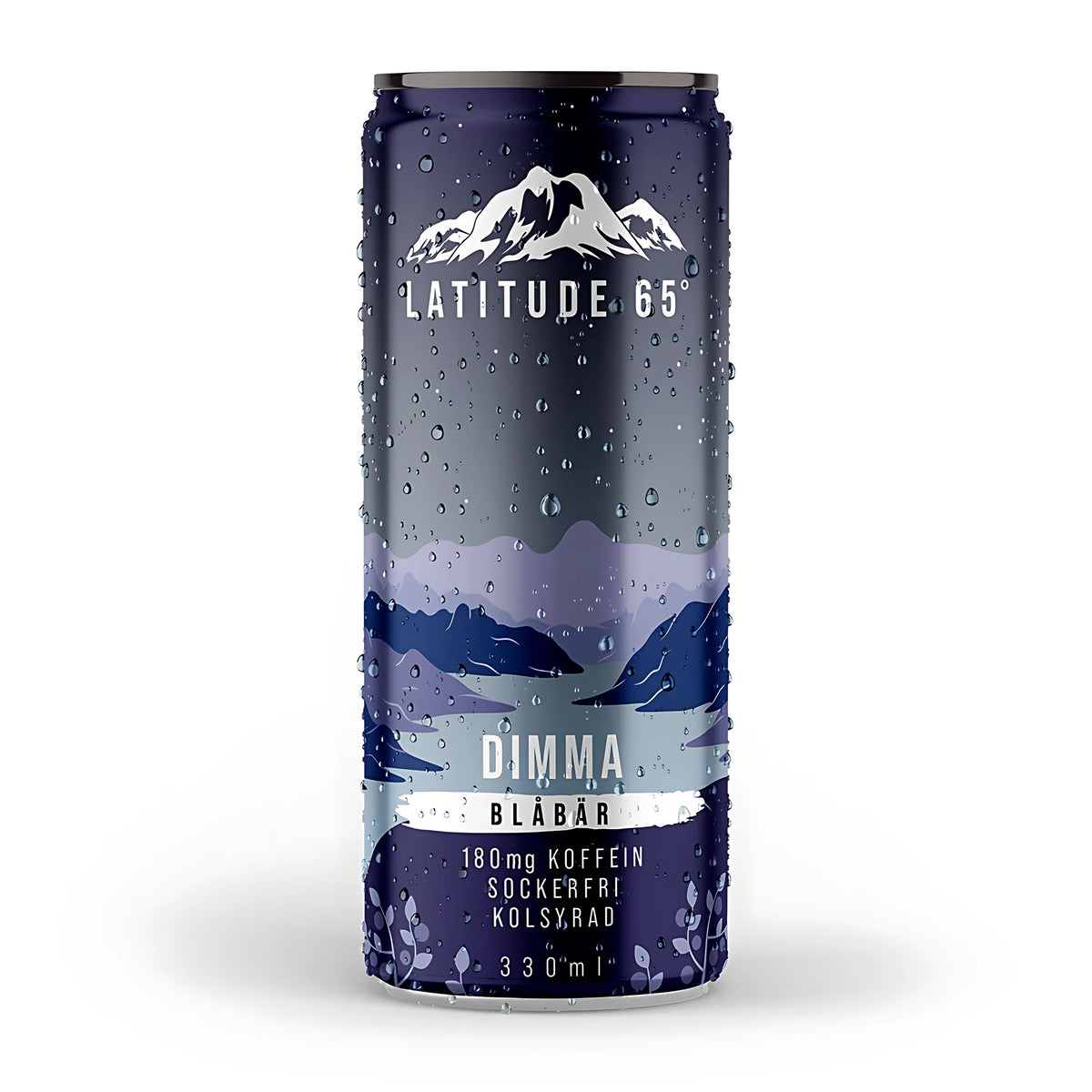 Latitude 65 330 ml -energiajuoma tummansinisessä tölkissä vesipisaroilla, makuna Dimma Blåbär., kuva 13/20
