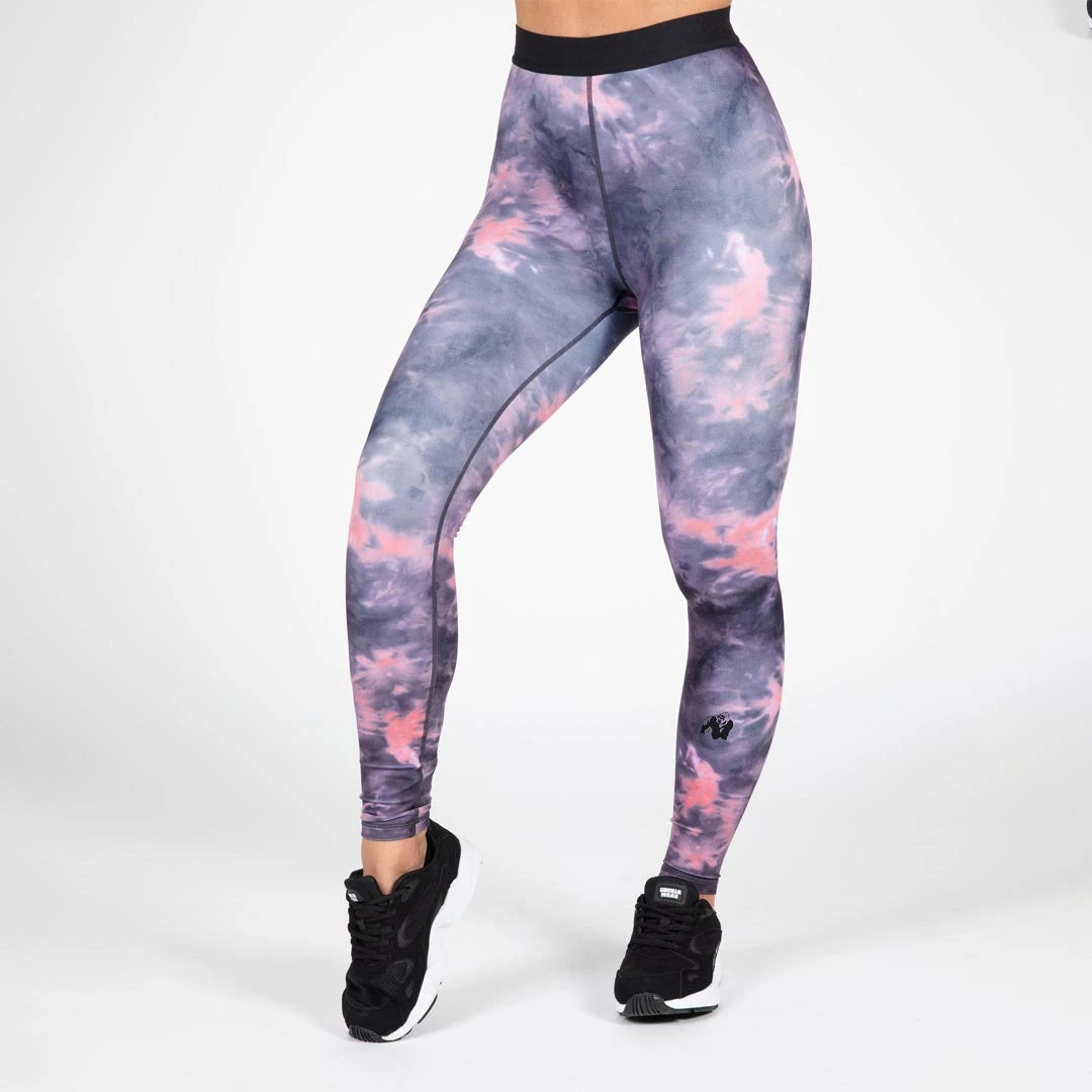 Gorilla Wear Colby Leggings grey/pink -treenitrikoot harmaa-vaaleanpunaisella kuviolla ja mustalla vyötärönauhalla., kuva 2/6