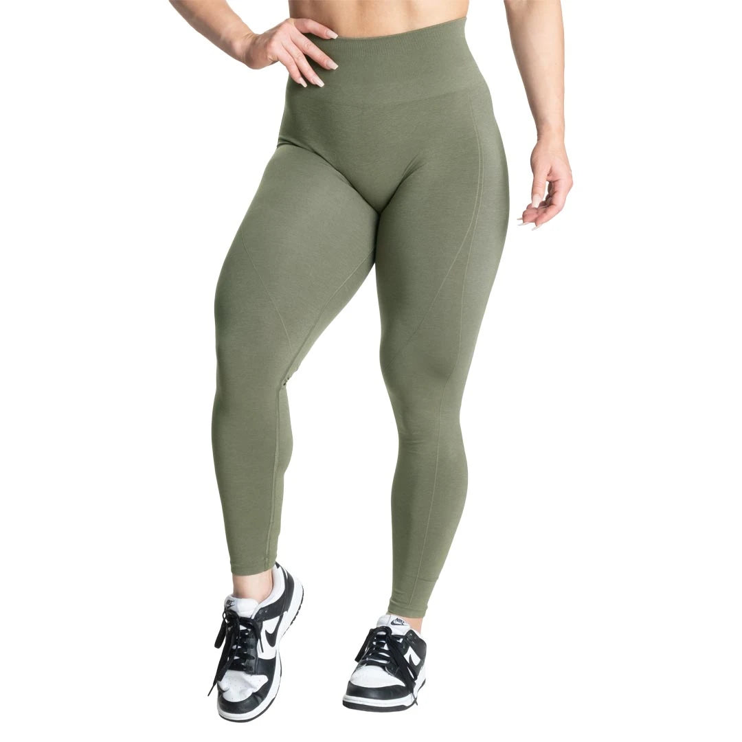 Better Bodies Scrunch Leggings Washed Green -treenitrikoot; vihreät, saumattomat ja korkeavyötäröiset., kuva 3/3