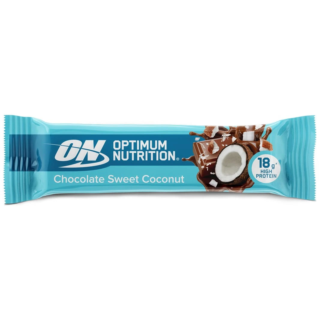 Optimum Nutrition Chocolate Protein Bar 59 g vaaleansinisessä pakkauksessa, makuna Sweet Coconut.