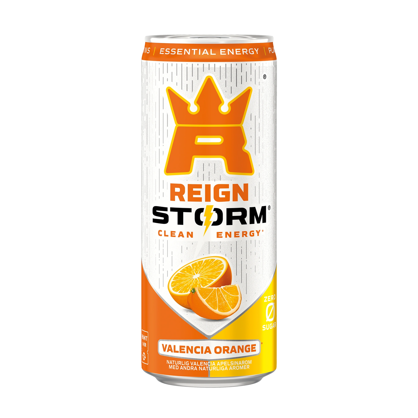 Reign Storm Energy 355 ml valko-oranssissa tölkissä appelsiinikuviolla, makuna Valencia Orange., kuva 2/5