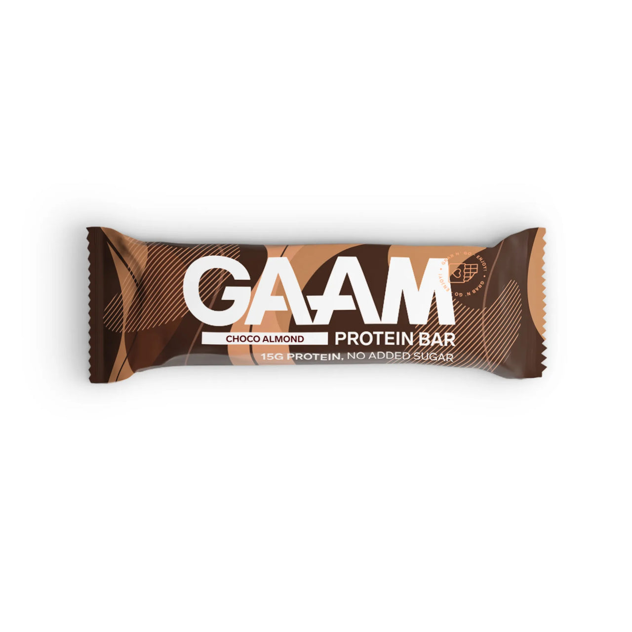 GAAM Protein & Soft bar 45 g ruskeassa pakkauksessa, makuna Choco Almond.