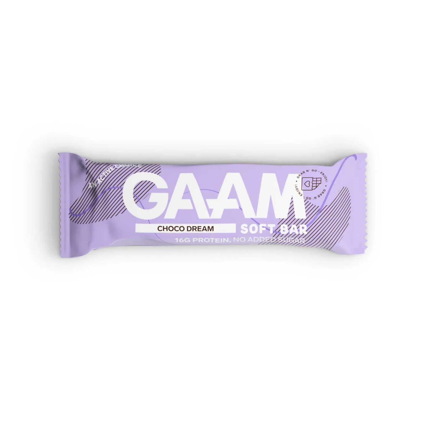 GAAM Protein & Soft bar 45 g vaaleanvioletissa pakkauksessa, makuna Choco Dream.