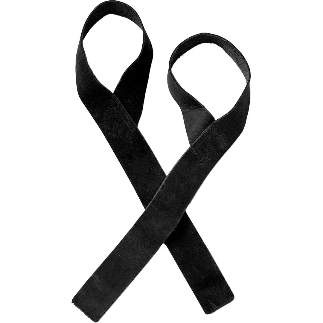 Mustat nahkaiset Ignited Pro Leather Straps Black -vetoremmit raskaisiin vetoliikkeisiin.