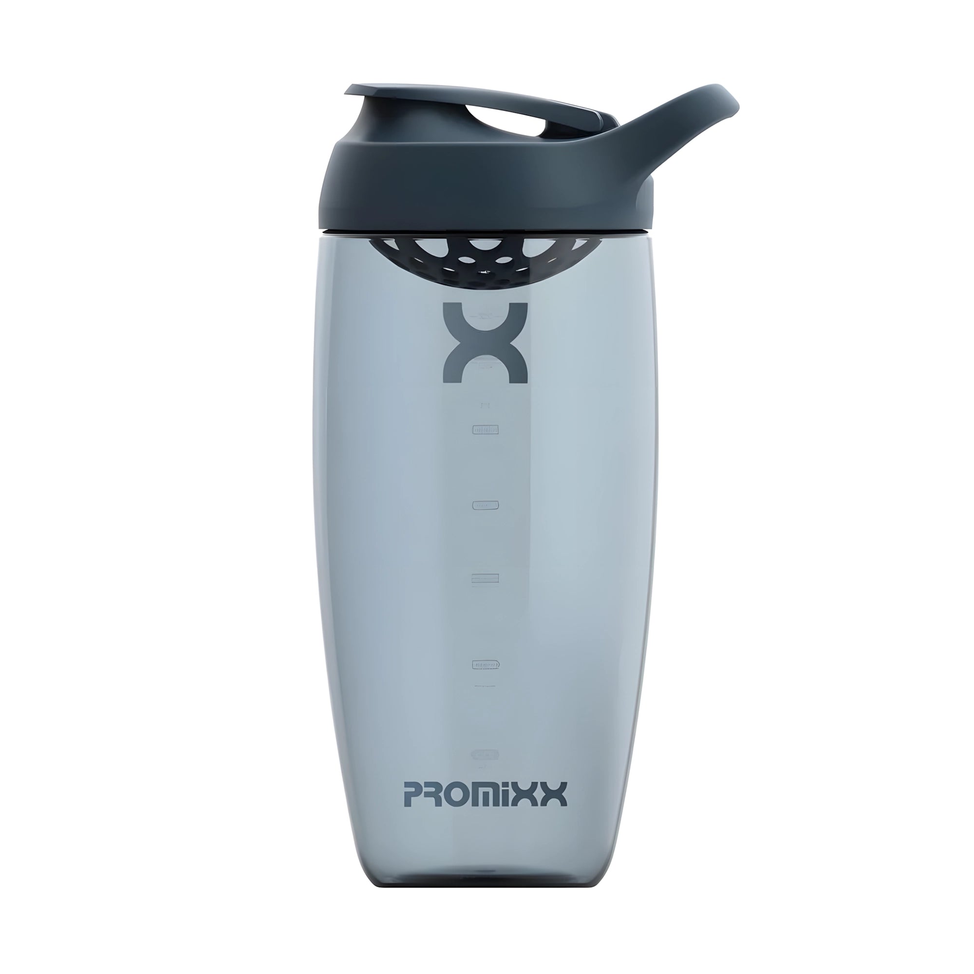 Grafiitinharmaa, läpinäkyvä ProMixx Pursuit Shaker Bottle 700 ml integroidulla sekoittimella ja tiiviillä kannella., kuva 3/4