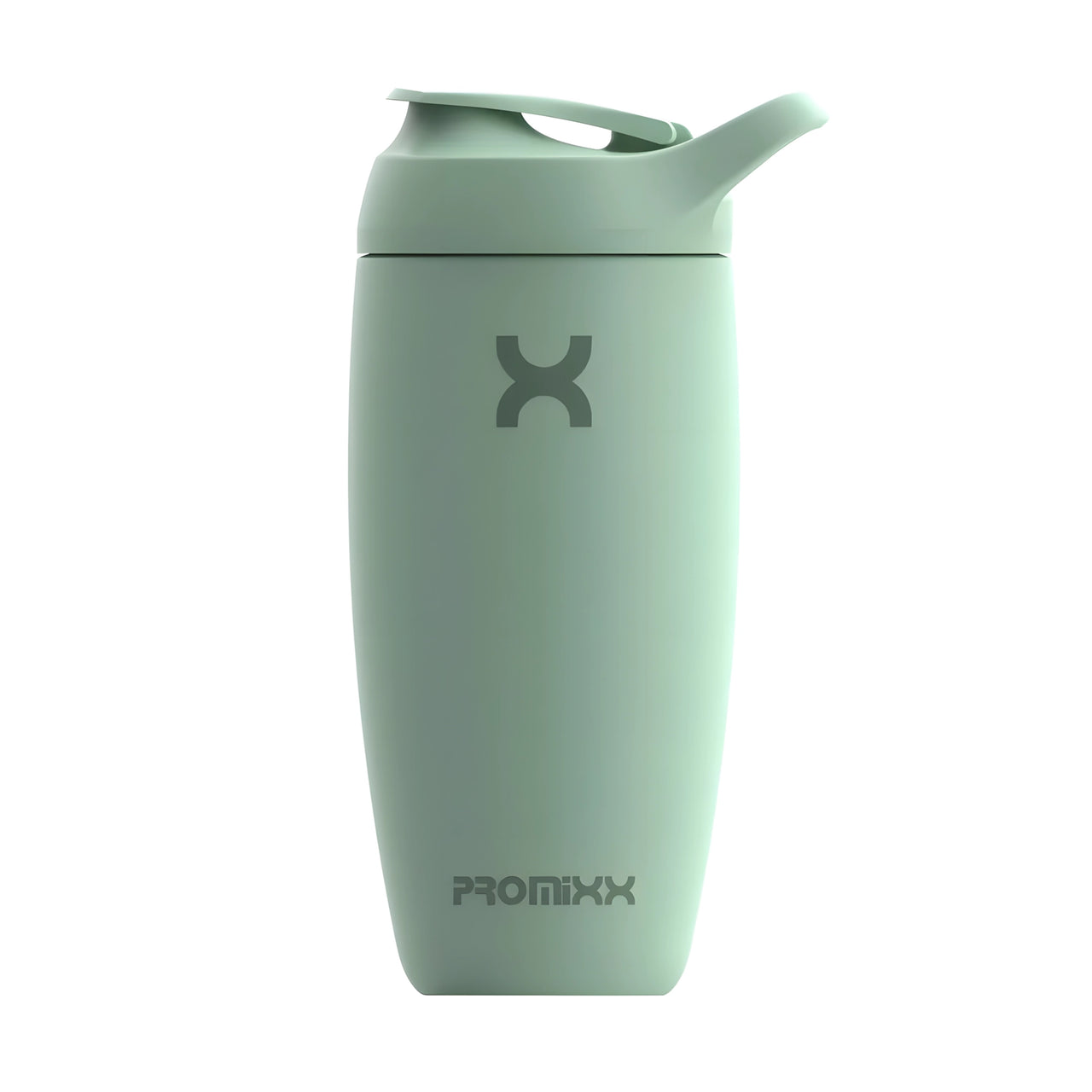 ProMixx Pursuit Double Wall Steel 550 ml Seagrass Green -teräspullo urheilukorkilla ja silikonietuosalla.