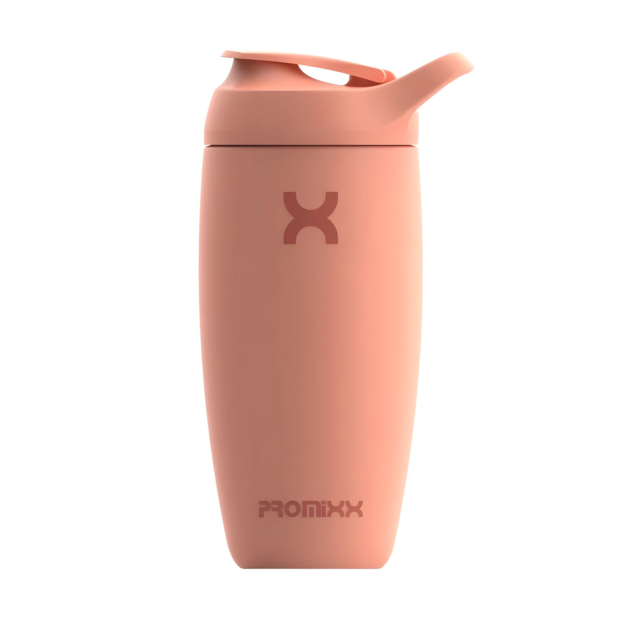 ProMixx Pursuit Double Wall Steel 550 ml eristetty shakerpullo värissä Coral Pink, jossa on pehmeä silikonipinta., kuva 5/5