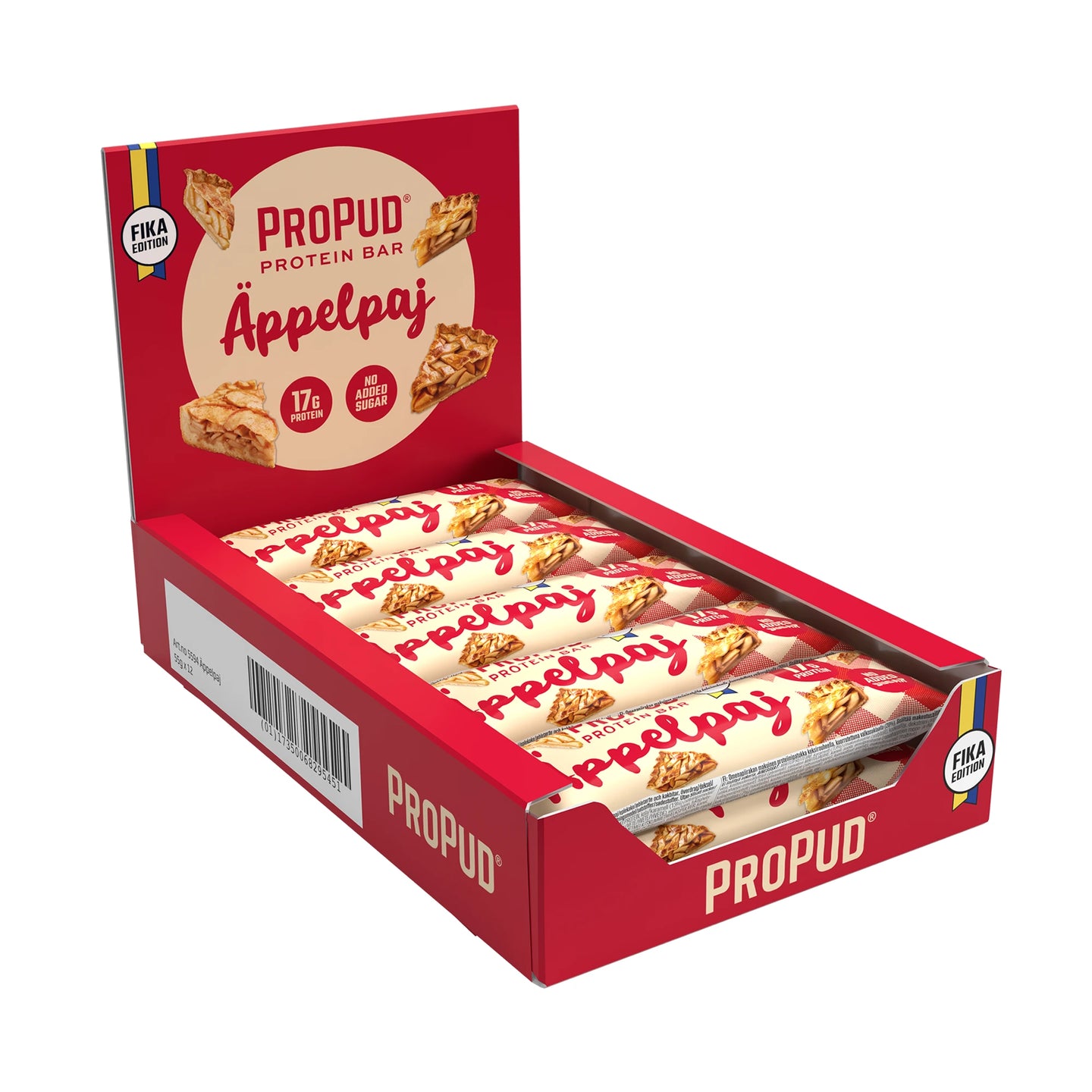 12 x NJIE ProPud Proteinbar 55 g Omenapiirakka, kuva 1/1