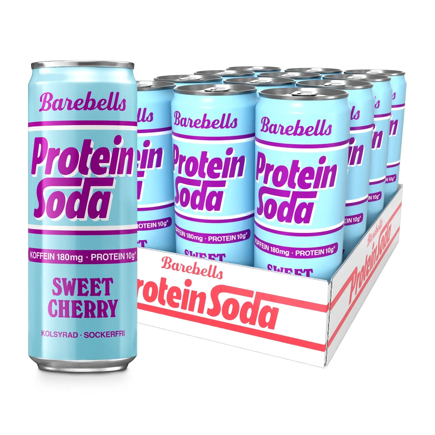 12 x Barebells Protein Soda 355 ml Sweet Cherry, kuva 1/1