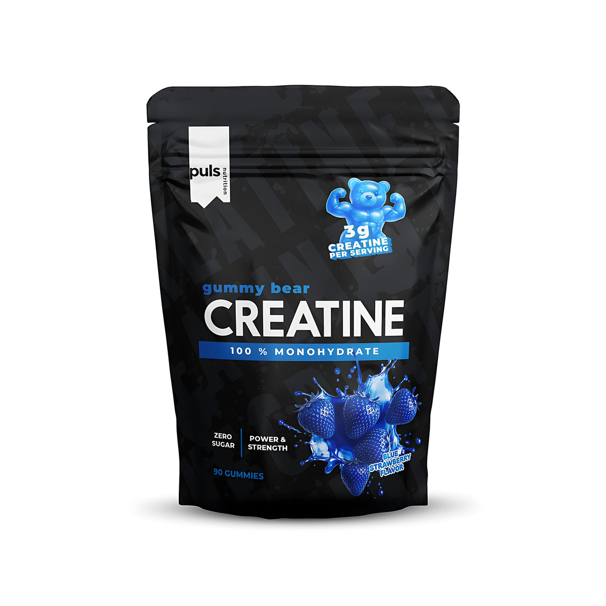 Puls Nutrition Creatine Gummies 90 pcs Blue Strawberry, kuva 1/1