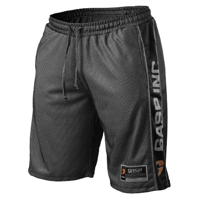 Mustat verkkokankaiset GASP No1 Mesh Shorts Black -treenishortsit joustavalla vyötäröllä ja sivulogolla., kuva 4/6