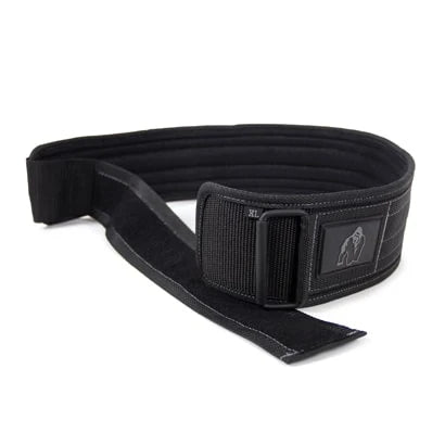 Musta nyloninen Gorilla Wear 4 Inch Nylon Belt -nostovyö kätevällä soljella.