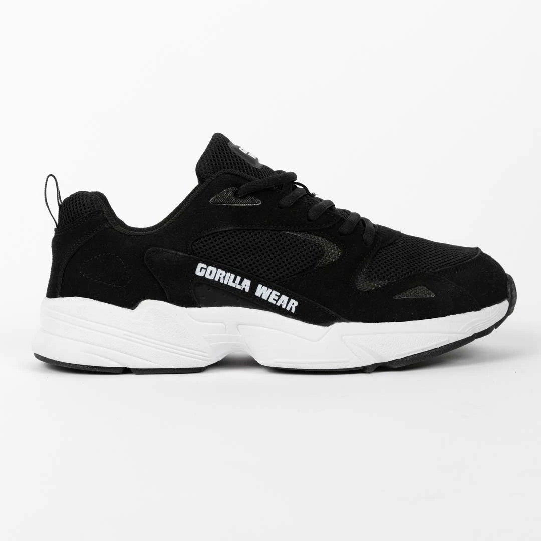 Gorilla Wear Newport Sneakers Black on sporttinen musta sneaker PU-nahkaa ja meshiä paksulla valkoisella pohjalla., kuva 11/11