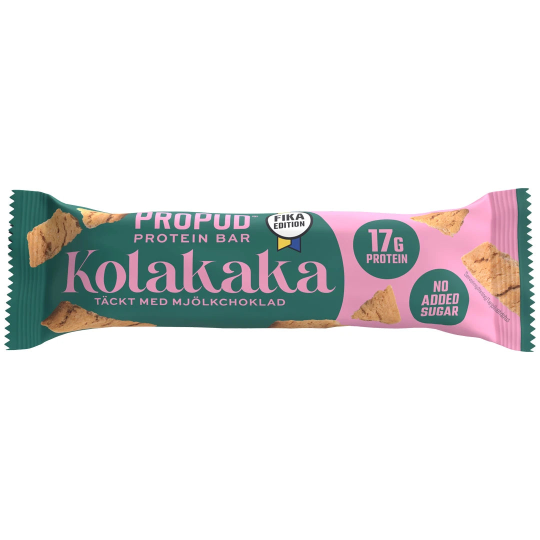NJIE ProPud Proteinbar 55 g sinivihreässä ja vaaleanpunaisessa pakkauksessa, makuna Kolakaka., kuva 4/8